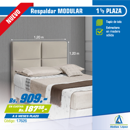 [I-17626] RESPALDAR / CABECERA PARA CAMA DE 1 PLAZA Y MEDIA