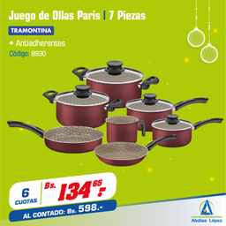 [I-8930] BATERIA DE COCINA 7PZAS. PARIS