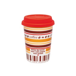 [I-15344] VASO DE CERAMICA P/VIAJE 300ML CAFE BOLETO