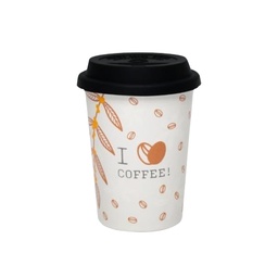 [I-17745] VASO DE CERAMICA PARA VIAJE I LOVE COFFEE