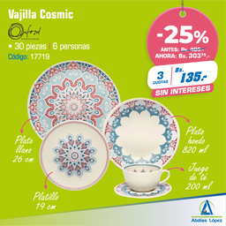 [I-17719] VAJILLA 30 PIEZAS COSMIC